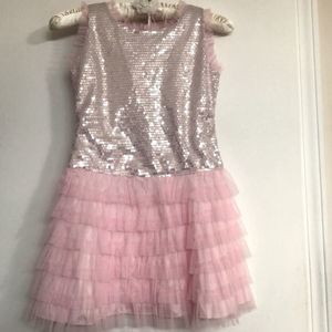 Le Pink Sequin Chiffon Tutu Dress